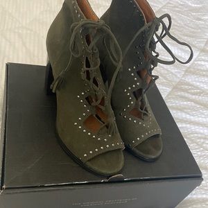 Frye lace up suede sandals